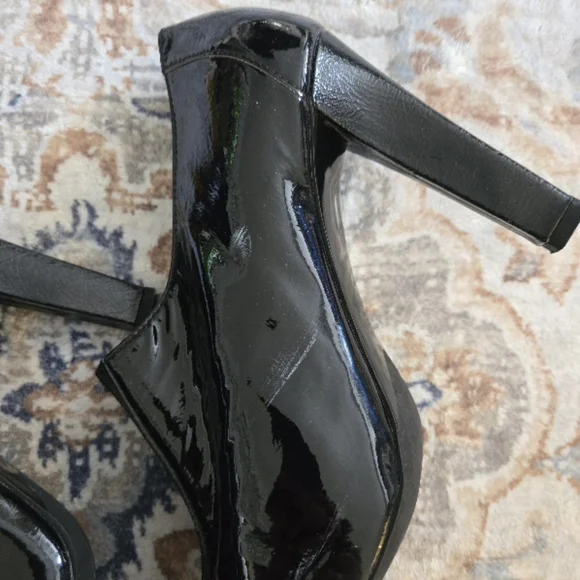 Michael Kors Black Patent Leather Peep-Toe Booties - Picture 4 of 5